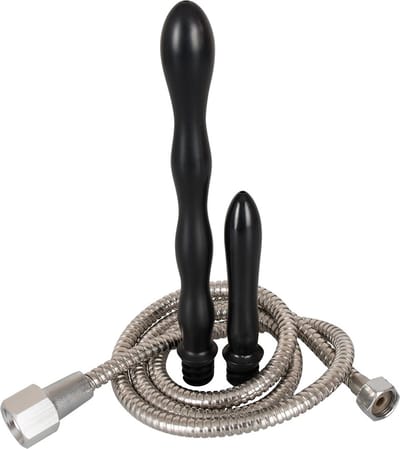 You2Toys – Anal Shower met 2 Verschillende Plugs en Doucheslang voor Dubbel Genot Deluxe Uitvoering – Zwart