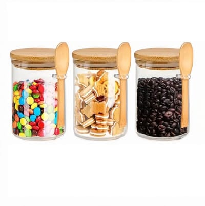 Dutchers.® Overnight Oats Potjes van Glas - 3 Stuks - Bamboe - 3 Glazen Potjes met Deksel - Muesli Beker - Hygiënisch - Lunchpot - Yoghurtbeker - Beker To Go - Milieuvriendelijk - Glas & Bamboe - Sterk Sluitsysteem - Ontbijt & Lunch - Luchtdicht