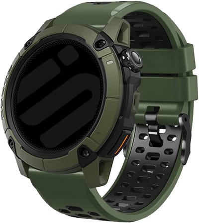 Strap-it Universele 24mm Sport Horlogeband geschikt voor Garmin Fenix 9 (Pro) 51mm / Fenix 8 (Pro) 51mm / Garmin Fenix 7x (Pro - Sapphire Solar) / Fenix 6x (Pro - Sapphire) / Fenix 5x (Plus) / Fenix 3 / Epix Pro (Gen 2 - 51mm) - Groen/Zwart