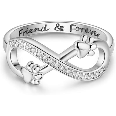 Bague Originale Patte Scintillante en Cuivre Pour Femmes Filles Bijoux Cadeaux d'Anniversaire 8 white