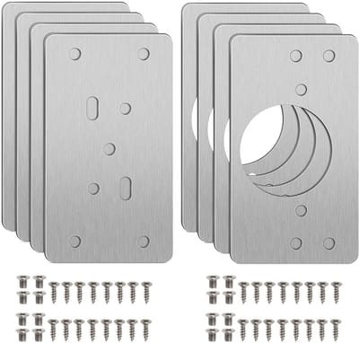 Dailygoods- Scharnier Reparatieplaat 8 Stuks - Roestvrij Staal - 35 mm Beker - Verborgen Scharnierreparatieset - Geschikt voor Kasten - Brede Toepassing - Scharnierplaat