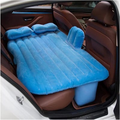 Opblaasbaar Automatrastopper - Luchtbed Auto - Reizen en Kamperen - Fluwelen Comfortabele Stof - 1 kg - Grijs