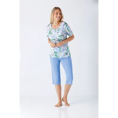 Hajo dames pyjama bloemen - Wit - Maat - 36/38