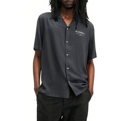 AllSaints Underground Ss Shirt Jackson Blue Maat: M | Casual Overhemden Outlet | Heren | Blauw