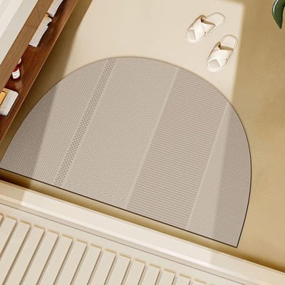 Wasabi-wind Halfronde Badkamervloermat Diatomeeënaarde Waterabsorberende Vloermat Bij de Badkamerdeur Sneldrogende en Antislip Voetmat 40 * 60cm