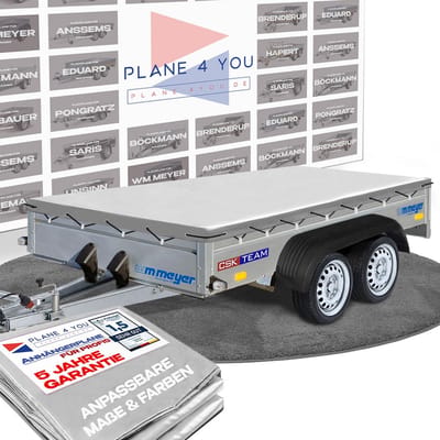 Waterdicht Aanhangerzeil Plat Grijs 307 x 157 cm - Op Maat Gemaakt Dekzeil