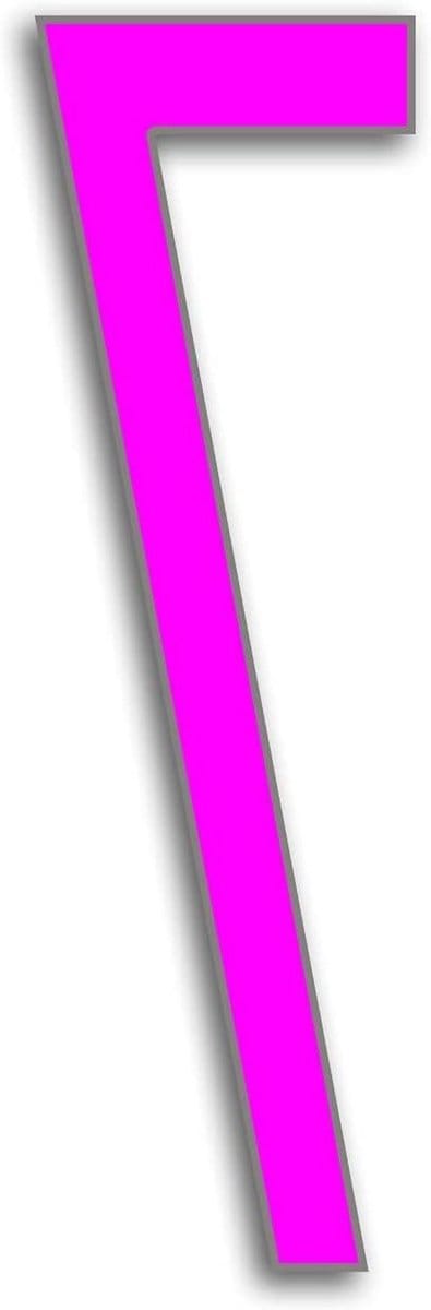 Huisnummer Zeven - Nummerbord Deur - Huis Markeren - Zwevend Effect - 20 cm - Roze