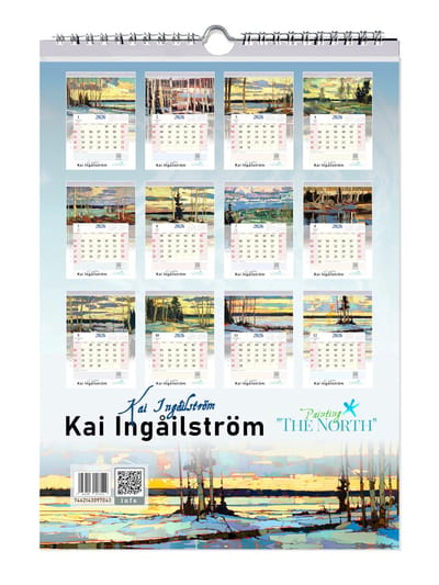 Kai Ingåilström Kunstkalender 2026 - Painting "The North" - Raw Nature Trees Art - Natuur Bomen & Bossen - Scandinavië Noorwegen Zweden Finland Canada Nordic - Impressionisme Landschap Schilderijen Kalender - A4 (21 x 29,7 cm) - Maandkalender 2026