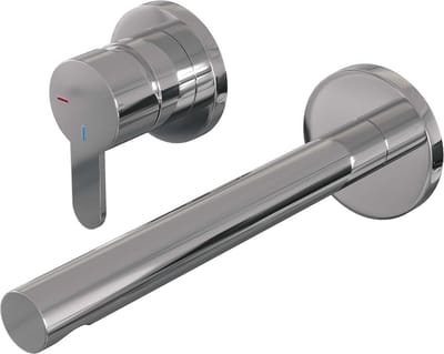 Brauer Chrome Edition inbouw wastafelmengkraan met rechte uitloop en rozetten model D2 chroom