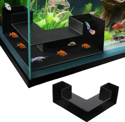 aquarium decoratie - aquarium-- 360° zicht op een aquariumgrot - Prachtige aquariumtunnel met 2 ingangen - Aquariumgarnalengrot - Rioolbuis(Zwart)