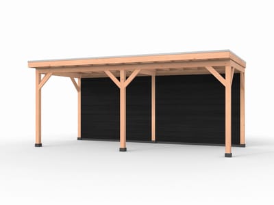 Douglas overkapping, 600 x 250, met achterwand, Westwood Comfort Plus Zwart