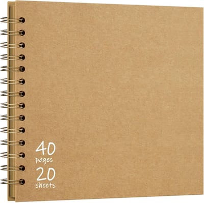 DIY handgemaakt collage fotoalbum - 20x20 cm - Hardcover van kraftpapier - 40 blanco binnenpagina s - Geschikt voor bruiloften - reisverslagen en babyfeestjes - Natuurlijk kraftpapier