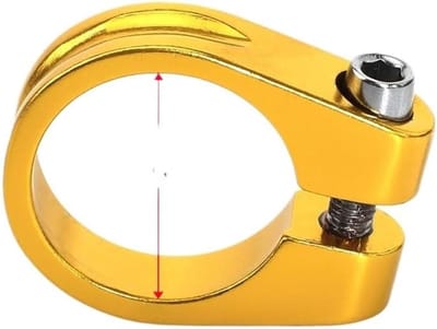 Zadelpenklem - Fietsonderdeel - Fietszadel Verstellen - Lichtgewicht Aluminium - 31.8mm - Goud