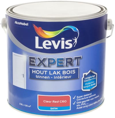 Levis - Expert Hout Lak Binnen Satin Mix - Clear Red C60 - Mengverf - 2,5 L