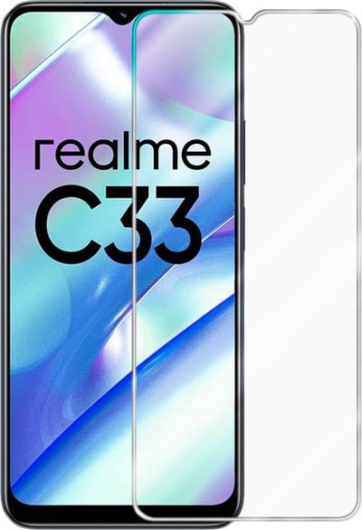 Cadorabo Screenprotector geschikt voor Realme C33 - Pantser film Beschermende film in KRISTALHELDER Geharde (Tempered) display beschermglas in 9H hardheid met 3D Touch