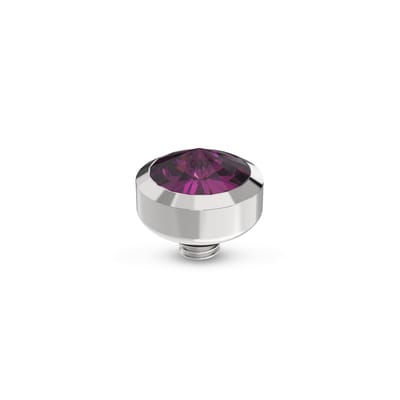 Melano Twisted Glossy Steentje Amethyst Zilver