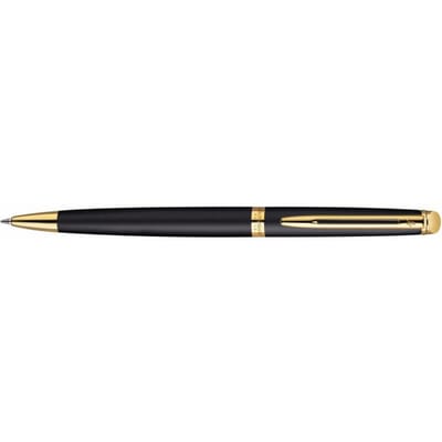 Waterman Hémisphère-balpen | Matzwart met 23-karaats gouden afwerking | Medium punt | Blauwe inkt | Geschenkverpakking