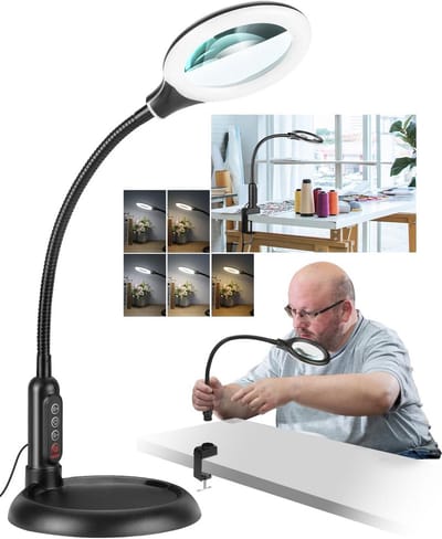 Vergrootglas met Licht - Bureaulamp Loep - Nauwkeurig Werk - 10x Glas Lens - Flexibele Hals