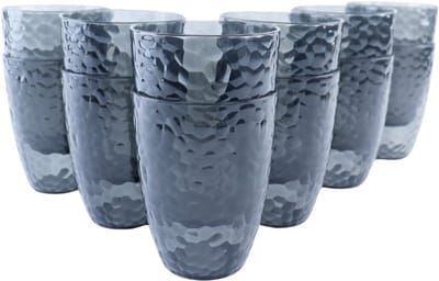 OTIX Kunststof Drinkglazen - Herbruikbaar - Set van 12 - Waterglas - Limonadeglazen - Grijs - 380ml - ZEPHYR