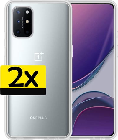 Hoesje - 2 Stuks - Geschikt voor OnePlus 8T - Sterk & Shockproof - Case Siliconen - Back Cover - Telefoon Hoes - Telefoonhoesjes - Transparant