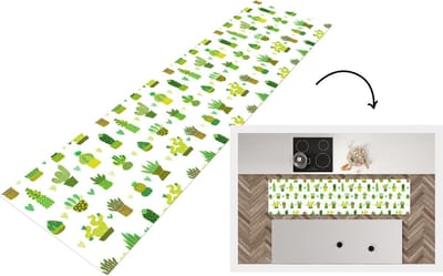 Keukenloper - Loper keuken - Vetplanten - Patronen - Cactus - 200x50 cm - Keukenloper vinyl
