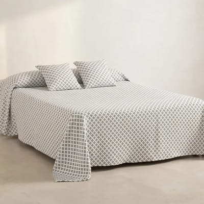GAMUSI Cruz Sprei - Lichte katoenen bedsprei met kruispatroon voor het tussenseizoen - 180 x 270 cm Marine