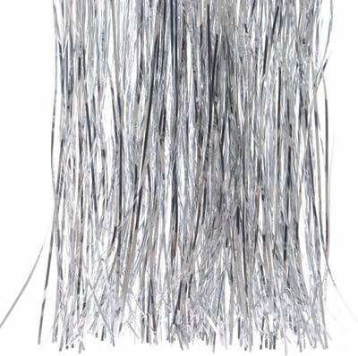 Decoris kerstboom folie slieren - 1x zakje - 40 x 50 cm - tinsel - zilver - kerstboomversiering