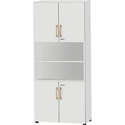 Schäfer Shop Select Start Off Combinatiekast hout, 6 OH, afsluitbaar, B 800 x D 420 x H 2240 mm, hout, lichtgrijs