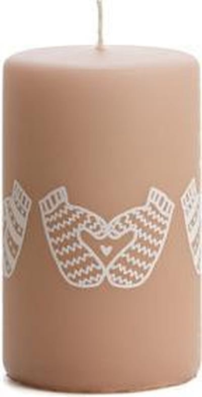 Rustik Lys Winterkaars - Roze - Brique - 6 x 10 cm - 32 branduren