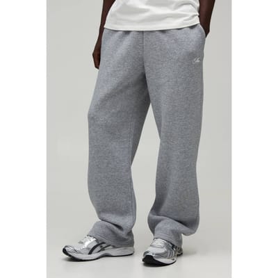 Basic Baggy Men's Script Joggingbroek | Grey Marl | Size 2XL