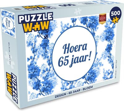 Puzzel Design - 65 jaar - Bloem - Legpuzzel - Puzzel 500 stukjes