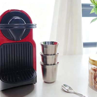 Set van 80 ml roestvrijstalen espressokopjes - 2 stuks dubbelwandige 304 roestvrijstalen demitasse-bekers 2,7oz