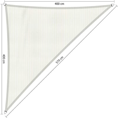 Compleet pakket: Shadow Comfort 90 graden driehoek 4x4x5.7m Arctic White met RVS Bevestegingsset en buitendoek reiniger
