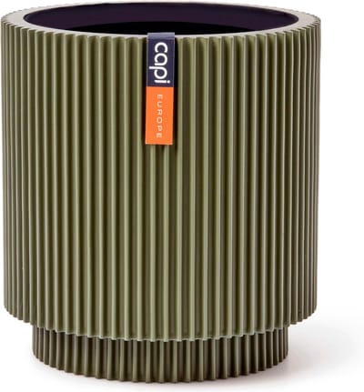 Capi Europe - Vaas cilinder Groove Colours - 8x9 - Groen - Opening Ø7 - Bloempot voor binnen - 5 jaar garantie - BGVGN311