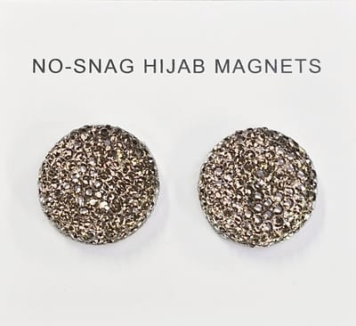Fako Bijoux® - 2x Magnetische Broche Acryl - Magneetbroche - Hoofddoek Magneet - Sjaal - Hijab Accessoires - Abaya - 18mm - Set 2 Stuks - Grijs