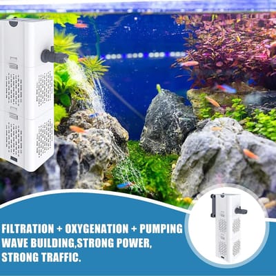 JeiibrZui 1 Aquariumfilter met multilagen filtersysteem, stil in bedrijf, geschikt voor visen schildpadvijvers