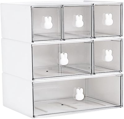 3-laagse ladebox voor bureau, opbergdoos voor cosmetica, stapelbare organizer voor keuken, kast, slaapkamer en badkamer