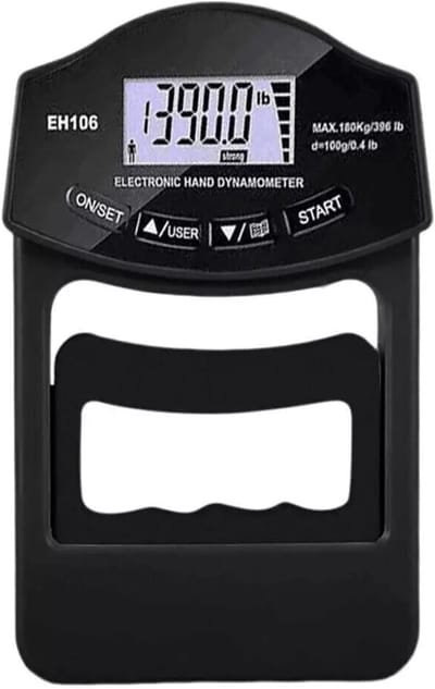 Grip Sterkte Tester - Hand Krachtmeter - Kracht Meten - Digitale LCD Display - 180Kg Capaciteit - Zwart