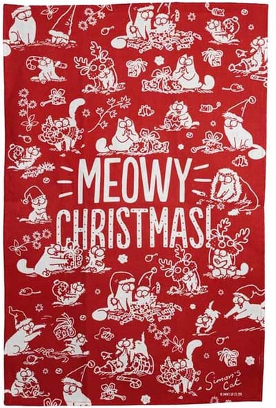 Theedoek Simon's Cat - Meowy Christmas