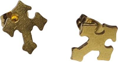 Aramat Jewels | Oorbellen | RVS Kruisjes Oorstekers – 316L Staal | Multikleurig-10x7mm |Staal | Kinderen, Volwassenen | Verkleurd niet