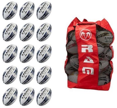 15x Pro Trainer Gripper 2.0 Rugbybal Bundel Met Draagtas 3D Grip - Nr. 1 Rugby Merk in Europe - Geel - Maat 3
