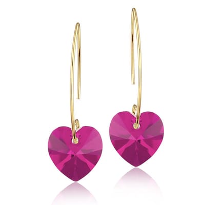 Montebello Oorbellen Pippa HG109 - Swarovski Hart - 925 Verguld Zilver - Ø14mm - 40mm