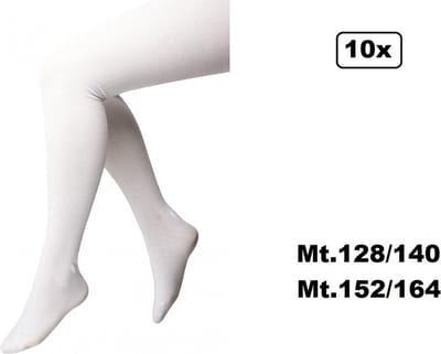 10x Maillot wit in 2 maten - mt.128/140 en 152/164 - Piet Sinterklaas evenement thema feest festival kou