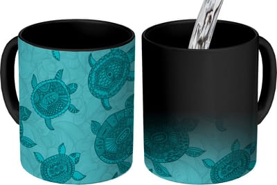 Magische Mok - Foto op Warmte Mokken - Koffiemok - Schildpad - Patronen - Indonesië - Magic Mok - Beker - 350 ML - Theemok