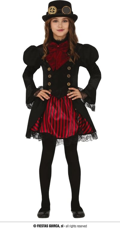 Fiestas Guirca Verkleedjurk Gothic Meisjes Polyester Zwart Mt 5-6 Jaar