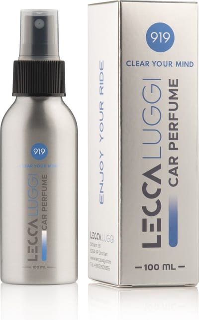 Lecca Luggi Autoparfum 919 Clear your Mind - 100 ml - Auto Parfum Spray met Amber, Sandelhout en Vanille - Kruidige Auto Geur voor Energie en Focus - Langdurige Auto Geurspray