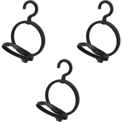 3 Pièces Support à Perruque Suspendu Gain de Place Portable Plastique Cintre d'Exposition pour Perruque pour Maison Voyage Noir black