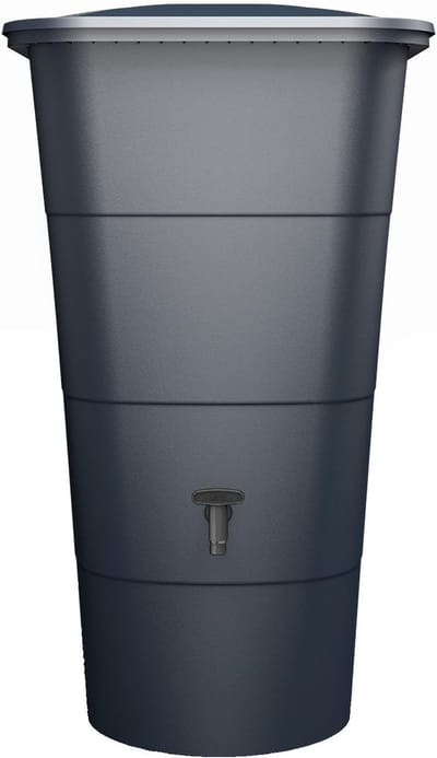 Regenton Hoekig - Waterton Watervat - Duurzame Tuinirrigatie - Gestructureerd Oppervlak - 200 Liter 60x60x108cm - Grafietgrijs