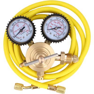 Régulateur d'azote Entrée CGA580 0 600 PSI Sortie Connexion Mâle 1 4 Pouce Régulateur de Gaz Azote en Laiton avec Tuyau de 60 Pouces