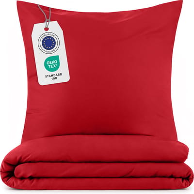 Blumtal Dekbedovertrek met Kussensloop - Anti-Allergisch - Tegen huisstofmijt - 155 x 220 cm - 1 Kussensloop 50 x 80 cm - Donkerrood